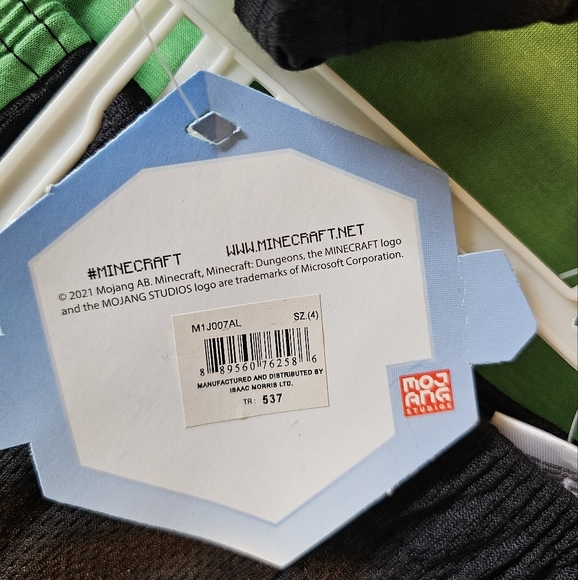 Minecraft Boys Clothes 3pc Tee, Tank, and Shorts Set, Green & Black, Size 4 - Picture 11 of 12